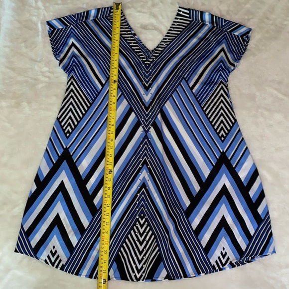 NWOT MICHAEL Michael Kors Striped Mediterranean Blue
Stud Tunic Silky Dress M - Picture 3 of 14
